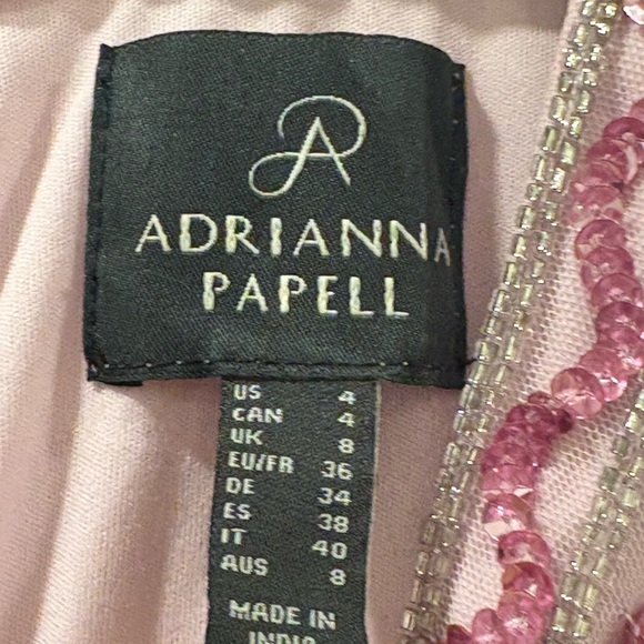 Adrianna Papell Blouson Mermaid Gown with Jasmine Beading in Pink Lace - Picture 5 of 11